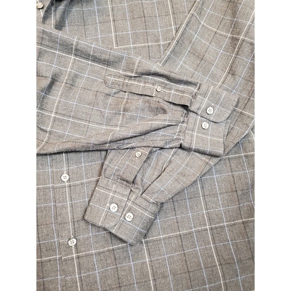 Alex Cannon Men's XL Long Sleeve Shirt Button Down Grey Windowpane Soft - Picture 13 of 13